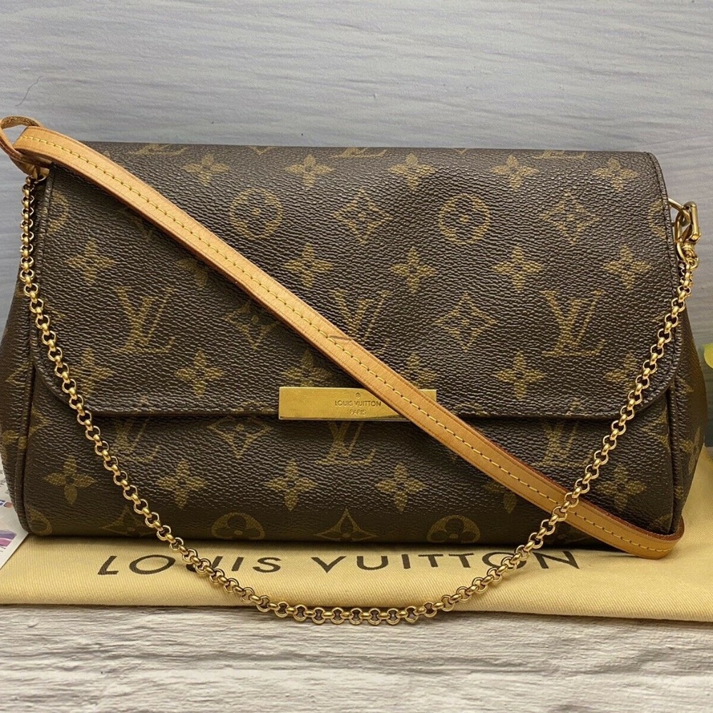 Louis Vuitton Favorite MM Monogram Chain Clutch Crossbody (SA2154)